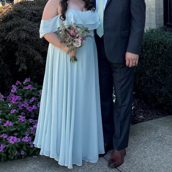 Kennedy Blue Allison Bridesmaids Dress Seaglass Size 18 - Picture 4 of 6